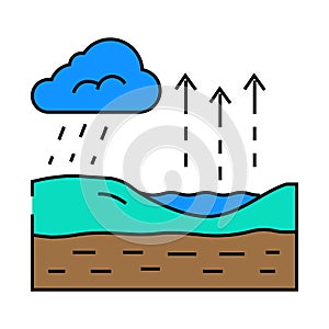 aquifer recharge hydrogeologist icon color illustration photo
