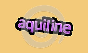 AQUILINE writing vector design on a yellow background photo