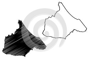 Aquiraz municipality CearÃÂ¡ state, Municipalities of Brazil, Federative Republic of Brazil map vector illustration, scribble photo