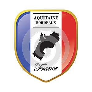 Aquitaine map label. Vector illustration decorative design