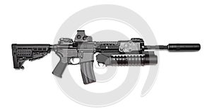 AR-15 (M4A1) carbine on white background. photo