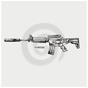 AR-15. Vector illustration.