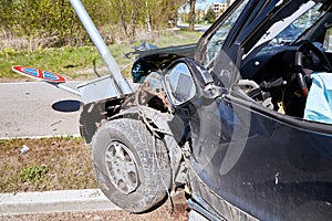 Ð¡ar body after accident on a road