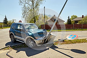 Ð¡ar body after accident on a road