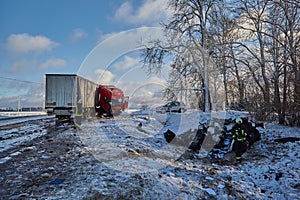 Ð¡ar body after accident on a road