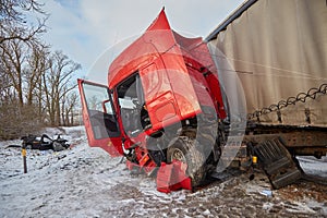 Ð¡ar body after accident on a road