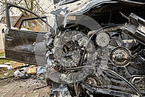 Ð¡ar body after accident on a road