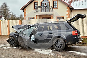 Ð¡ar body after accident on a road