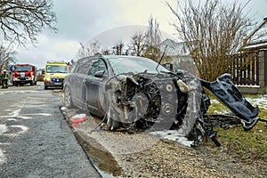 Ð¡ar body after accident on a road