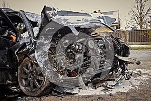 Ð¡ar body after accident on a road