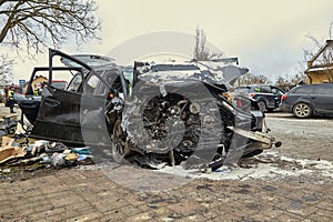 Ð¡ar body after accident on a road