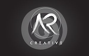 AR Brush Letter Logo Design. Artistic Handwritten Letters Logo C
