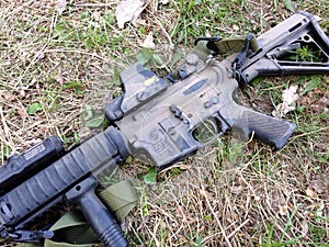 AR-15 carbine in the dust