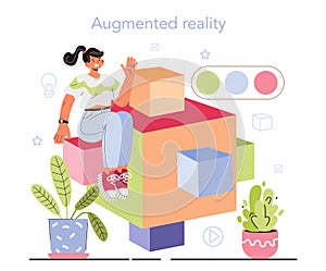 AR designer. Augmented reality visual development. Computer-mediated
