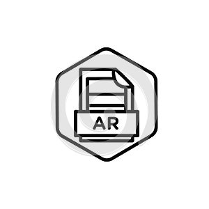 AR File Document Icon vector set collection for web