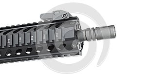 Side view of the front of an AR-15