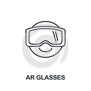Ar Glasses icon from augmented reality collection. Simple line element Ar Glasses symbol for templates, web design and