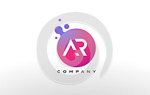 AR Letter Dots Logo Design with Creative Trendy Bubbles. photo