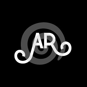 AR letter logo design on black background. AR creative initials letter logo concept. ar letter design. AR white letter design on