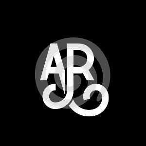 AR letter logo design on black background. AR creative initials letter logo concept. ar letter design. AR white letter design on