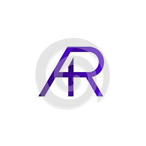 AR letters logo design, monogram on white