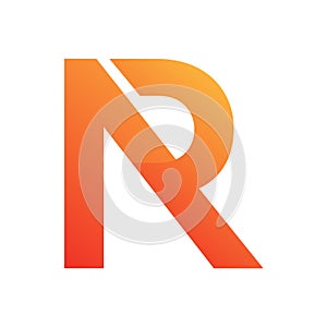 AR letters logo design. R logo template vector bast orange color. R icon design. RA gaming logo. photo