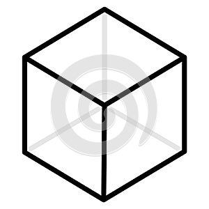 AR reality symbol vector icon. Virtual augmented reality cube screen 3d logo