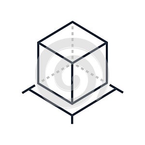 AR reality symbol vector icon. Virtual augmented reality cube screen 3d logo