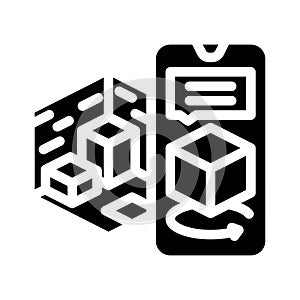 ar smartphone augmented reality glyph icon vector illustration