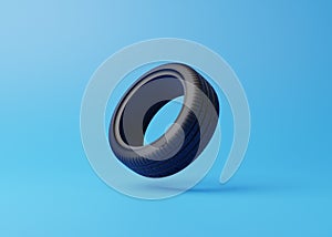 Ð¡ar tire on a blue background