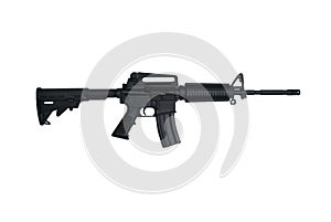 AR15 Assault Rifle Isolated on White