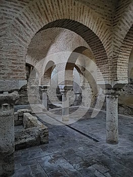 The Arab Baths of JaÃ©n interior, well preserved historic hamman, JaÃ©n, AndalucÃ­a, Spain photo