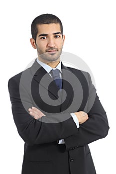 Arab business confident man posing with folded arms photo