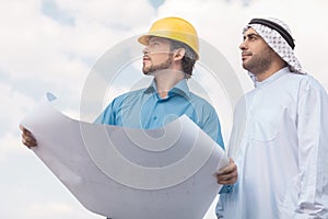 Arab businessman and builder. photo