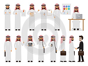 Arab businessman characters in action