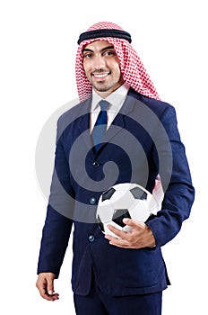 Arab businessman with football