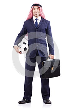 Arab businessman with football