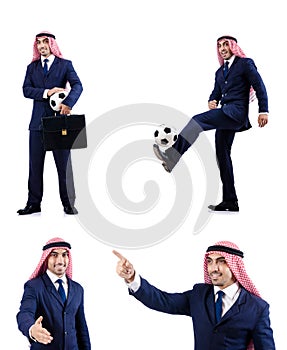 The arab businessman with football