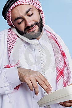 Arab dialing number on landline phone