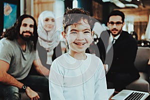 Arab Family at Reception in Psychotherapist Office