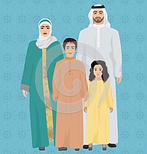 Arab Family vector illustration