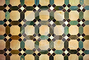 Arab geometric mosaic of Alhambra in Granada, Spain. photo