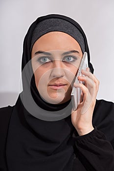 Arab girl with a phone