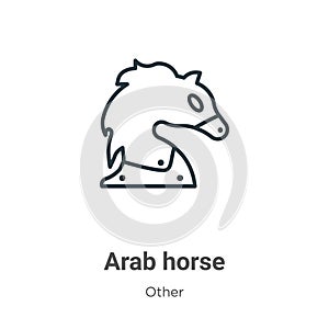 Arab horse outline vector icon. Thin line black arab horse icon, flat vector simple element illustration from editable other