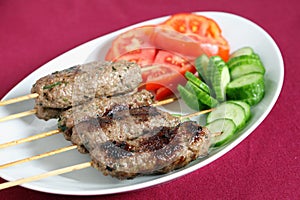 Arab lamb kofta on a plate