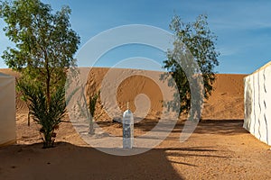 Arab lamp in the Sahara desert in Merzouga. Morocco