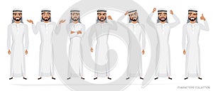 Arab Man character set of emotions