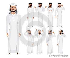 Arab Man character set of emotions