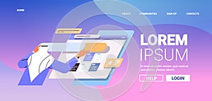 arab man developer creating website ui interface web application development program software optimization