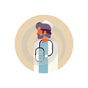 Arab man medical doctor stethoscope healthcare concept profile icon arabic male avatar portrait flat